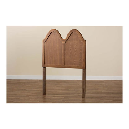 Traditional Ash Walnut Finished Wood Twin Size Arched Headboard