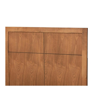 Noela Mid-Century Modern Walnut Brown Finished Wood Twin Size Platform Bed