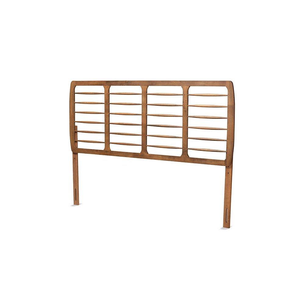 Carolyn Mid-Century Modern Ash Walnut Finished Wood King Size Headboard