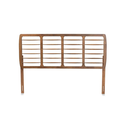 Carolyn Mid-Century Modern Ash Walnut Finished Wood King Size Headboard