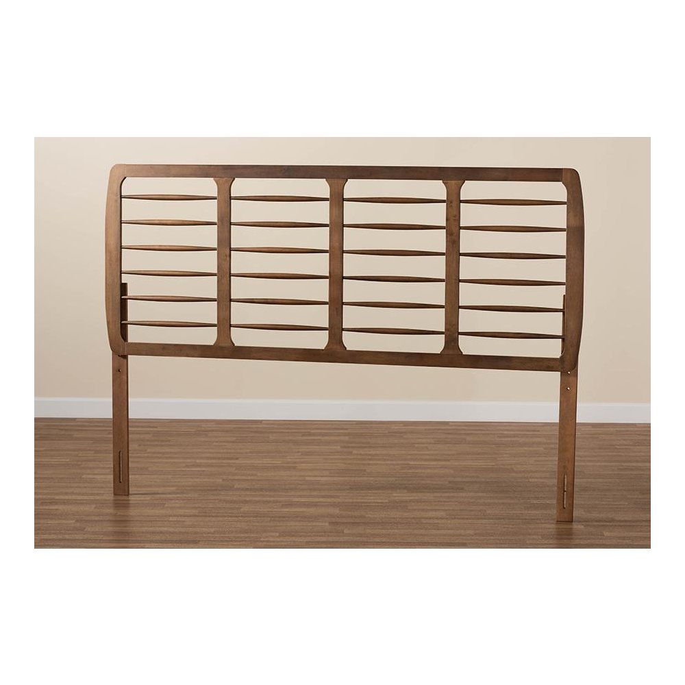 Carolyn Mid-Century Modern Ash Walnut Finished Wood King Size Headboard