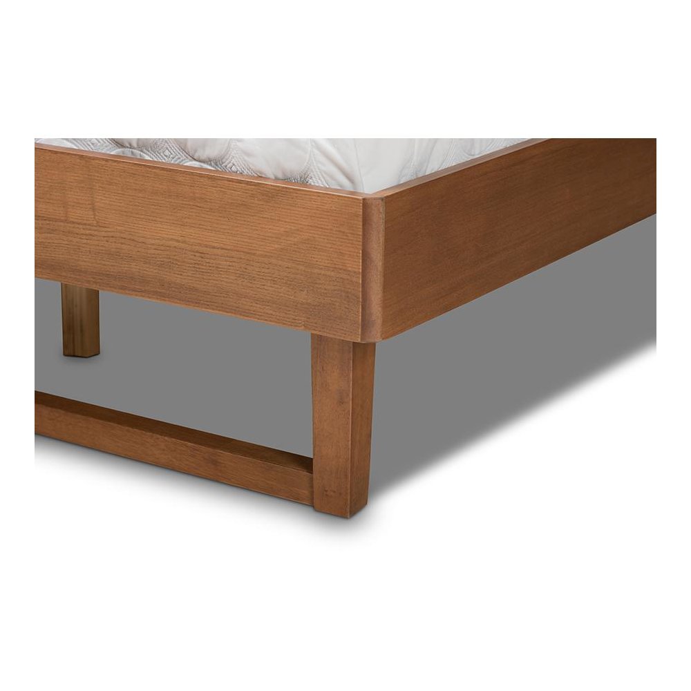 Lucie Modern and Contemporary Walnut Brown Finished Wood King Size Platform Bed
