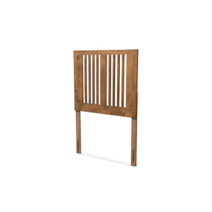Transitional Ash Walnut Finished Wood Twin Size Headboard
