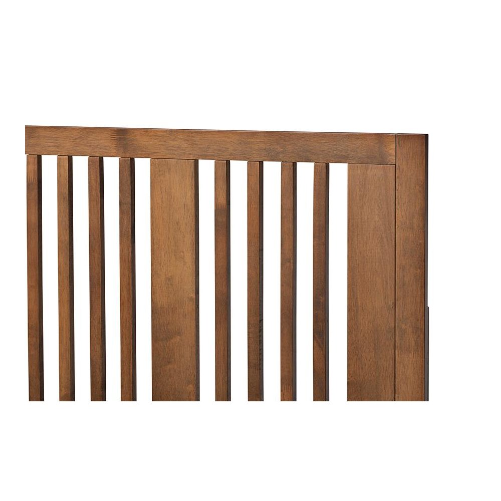 Transitional Ash Walnut Finished Wood Twin Size Platform Bed