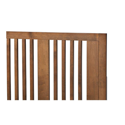 Transitional Ash Walnut Finished Wood Twin Size Platform Bed