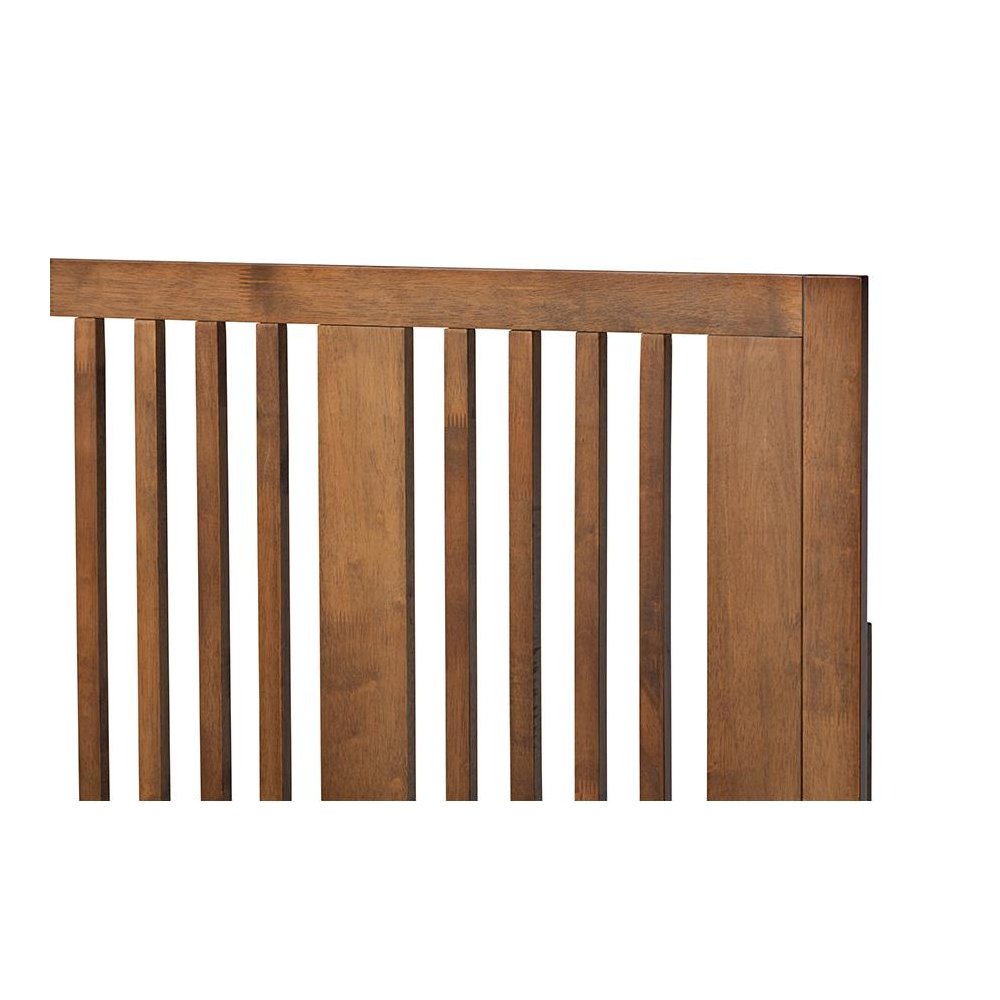 Transitional Ash Walnut Finished Wood Twin Size Platform Bed