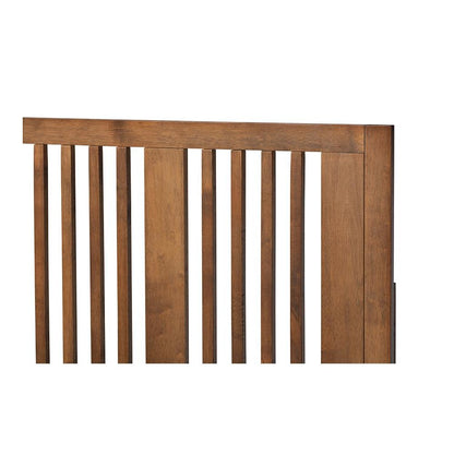 Transitional Ash Walnut Finished Wood Twin Size Platform Bed