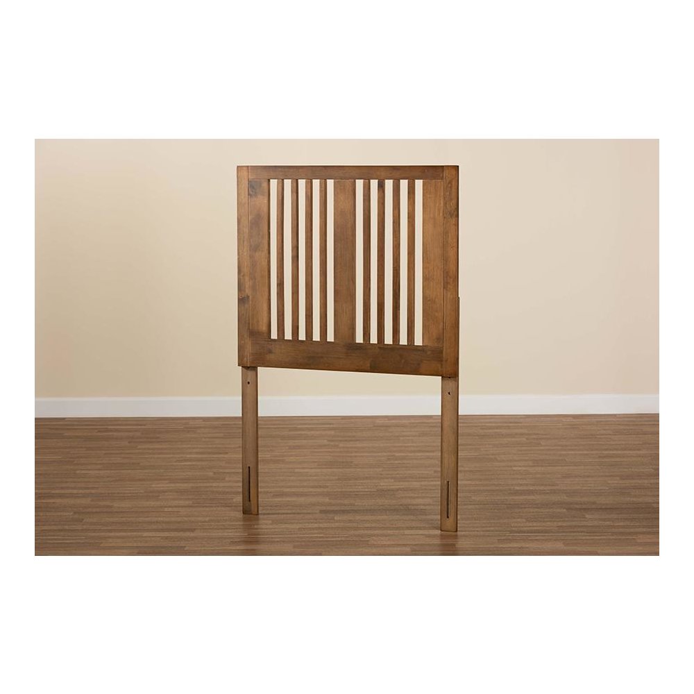 Transitional Ash Walnut Finished Wood Twin Size Headboard