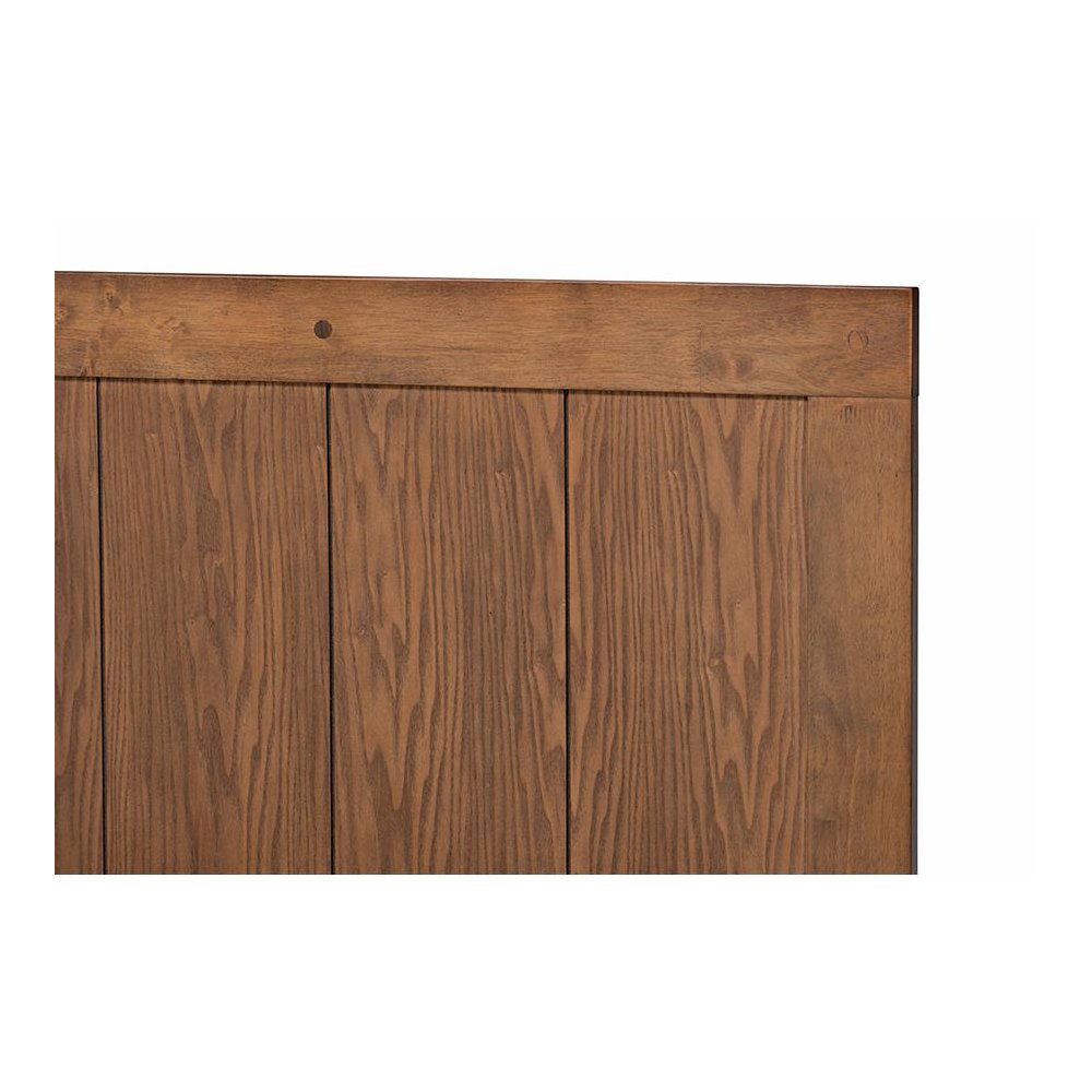 Transitional Ash Walnut Finished Wood Twin Size Platform Bed