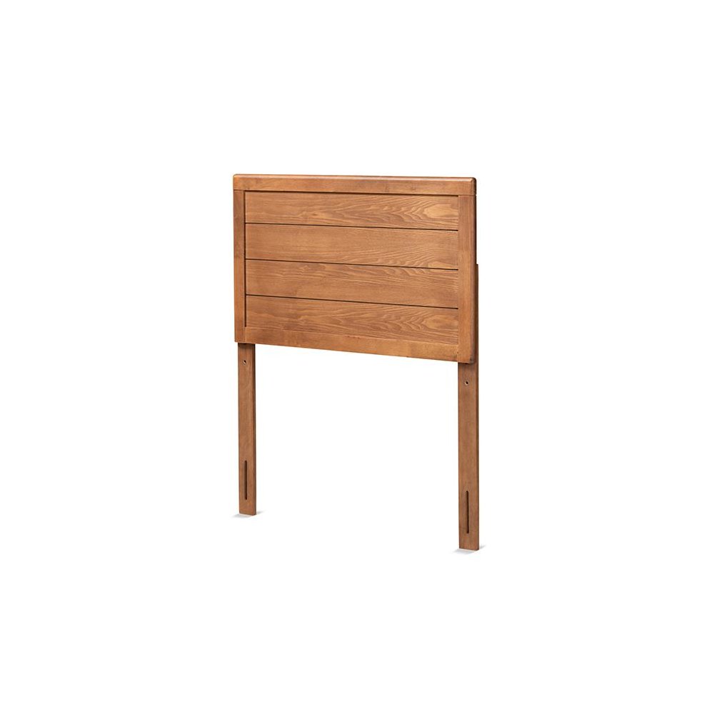 Seren Mid-Century Modern Walnut Brown Finished Wood Twin Size Headboard