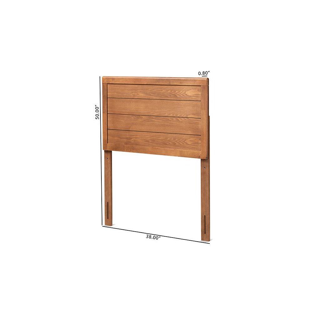Seren Mid-Century Modern Walnut Brown Finished Wood Twin Size Headboard