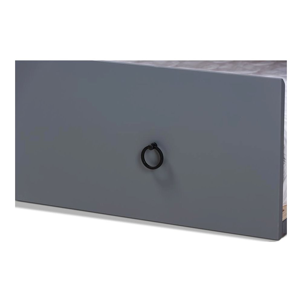 Grey Finished Wood Full Size Daybed with Twin Size Trundle
