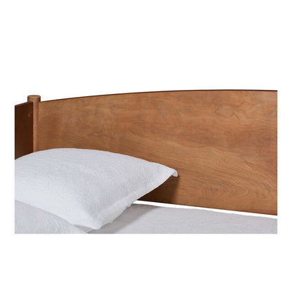 Veles Mid-Century Modern Ash Walnut Finished Wood Full Size Daybed with Trundle