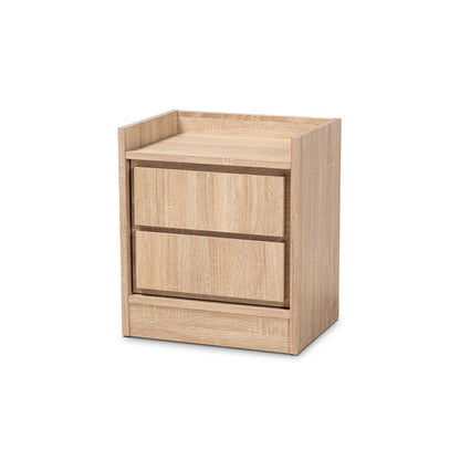 Baxton Studio Hale Modern and Contemporary Oak Finished Wood 1-Door Nightstand