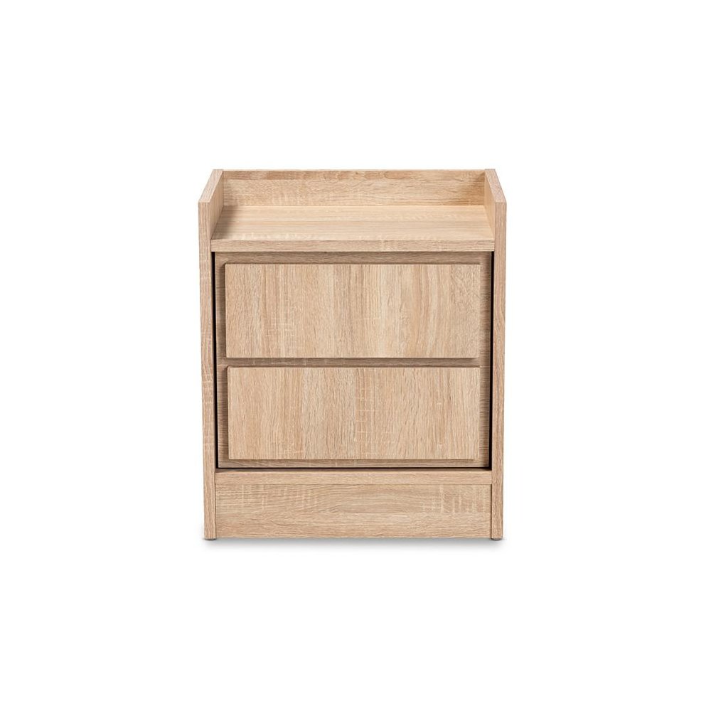 Baxton Studio Hale Modern and Contemporary Oak Finished Wood 1-Door Nightstand