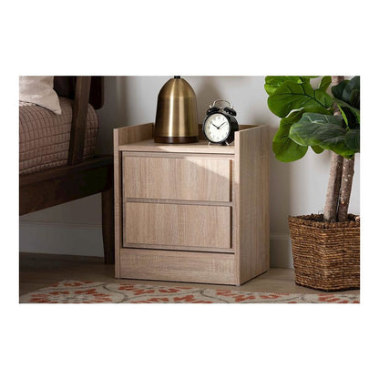 Baxton Studio Hale Modern and Contemporary Oak Finished Wood 1-Door Nightstand