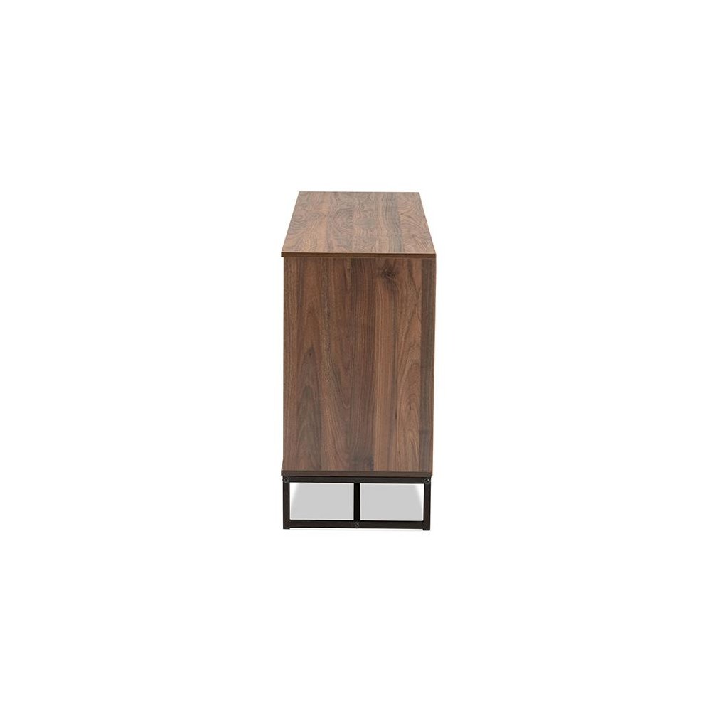 Black Finished Metal 3-Door Dining Room Sideboard Buffet