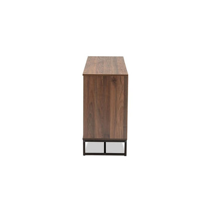 Black Finished Metal 3-Door Dining Room Sideboard Buffet