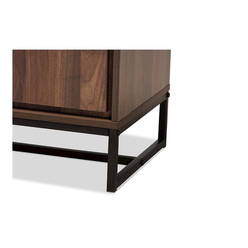 Black Finished Metal 3-Door Dining Room Sideboard Buffet
