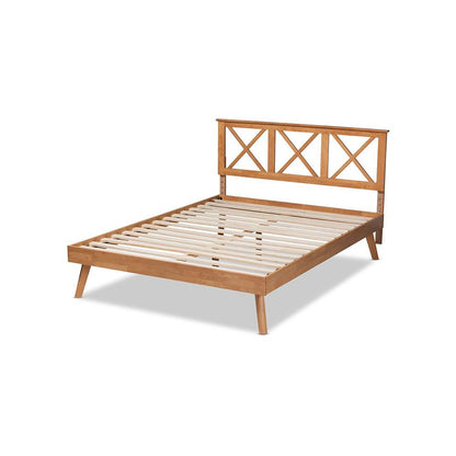Galvin Modern and Contemporary Brown Finished Wood Full Size Platform Bed