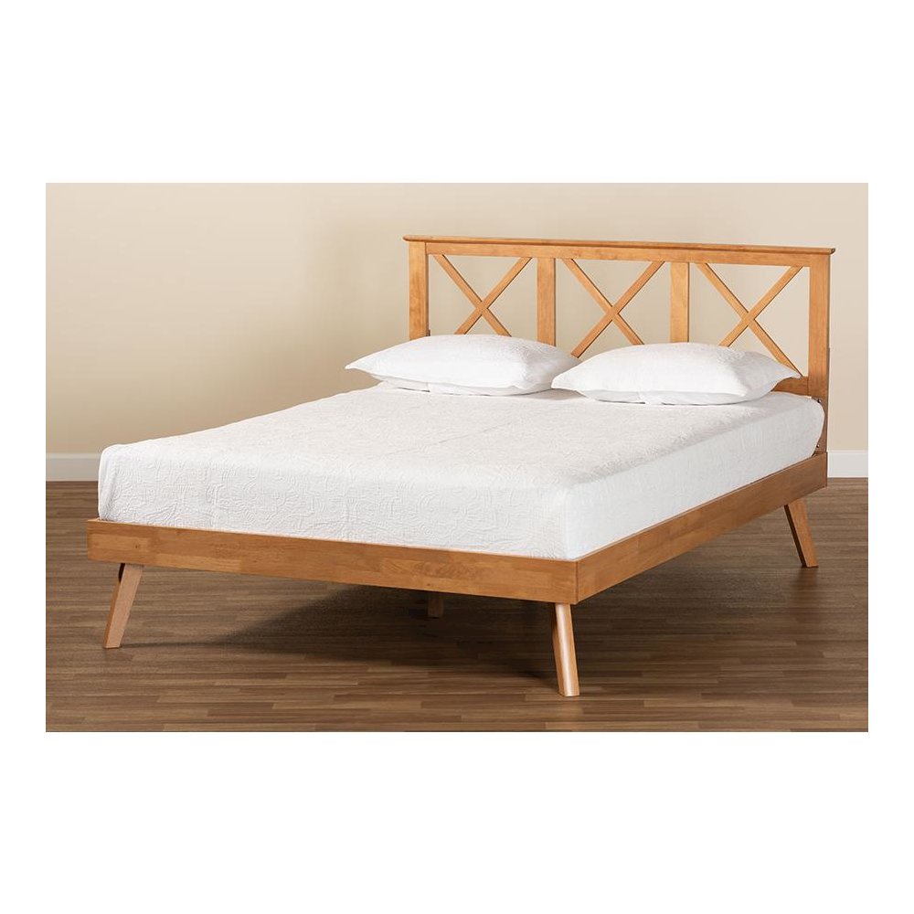 Galvin Modern and Contemporary Brown Finished Wood Full Size Platform Bed