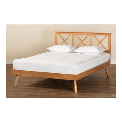 Galvin Modern and Contemporary Brown Finished Wood Full Size Platform Bed