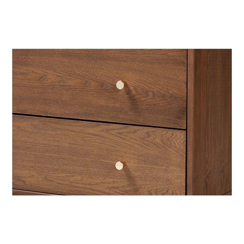 Baxton Studio Landis Mid-Century Modern Ash Walnut Finished Wood 4-Drawer Chest