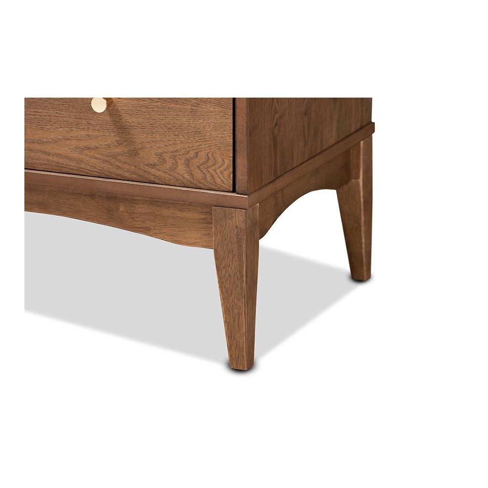 Baxton Studio Landis Mid-Century Modern Ash Walnut Finished Wood 4-Drawer Chest