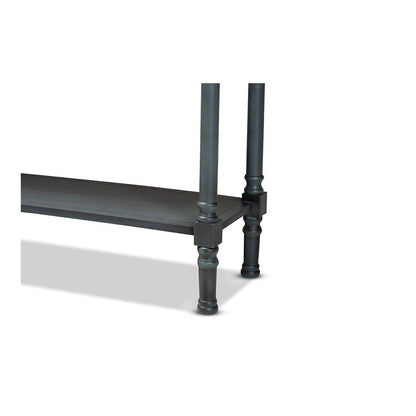 Garvey French Provincial Dark Blue Gray Wood 3-Drawer Entryway Console Table