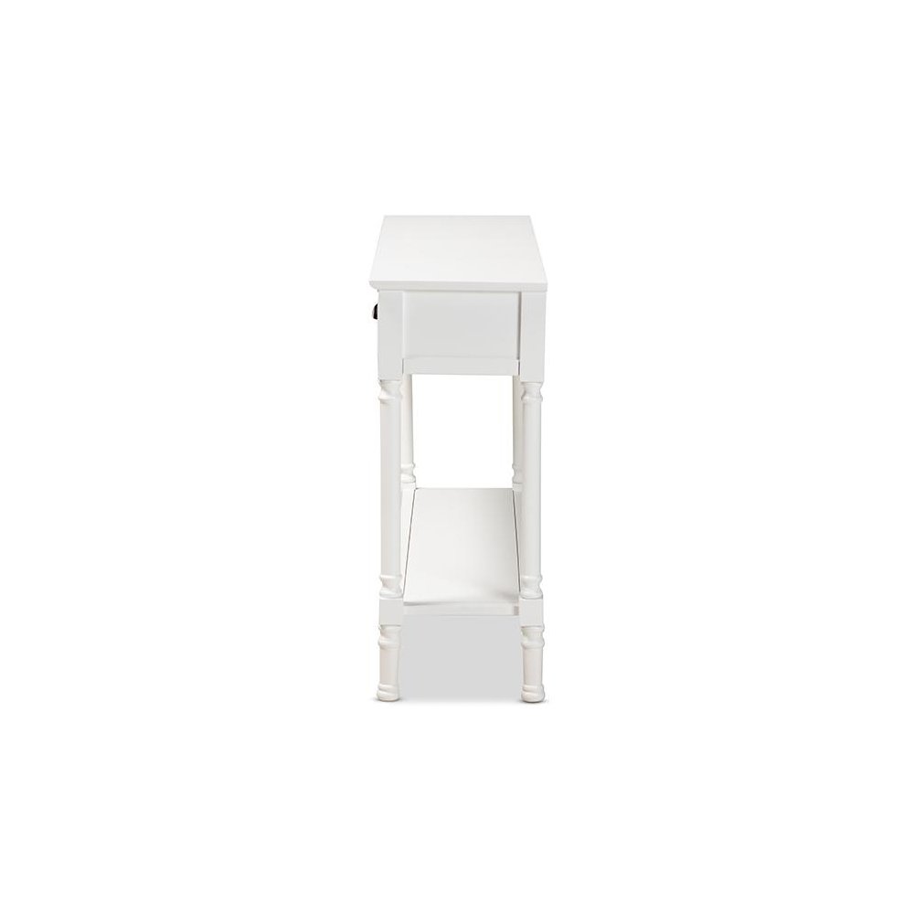 Garvey French Provincial White Finished Wood 3-Drawer Entryway Console Table