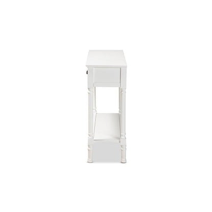Garvey French Provincial White Finished Wood 3-Drawer Entryway Console Table