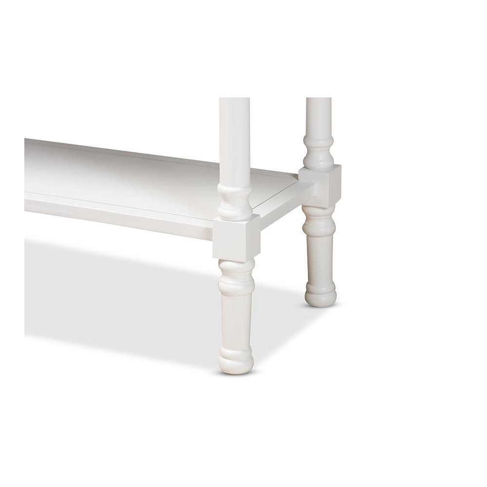 Garvey French Provincial White Finished Wood 3-Drawer Entryway Console Table