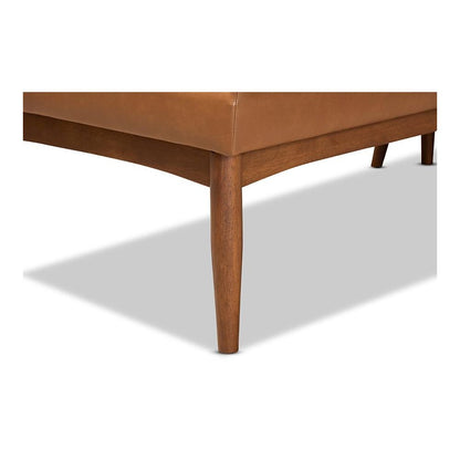 Upholstered and Walnut Brown Finished Wood 2-Piece Dining Nook Banquette Set