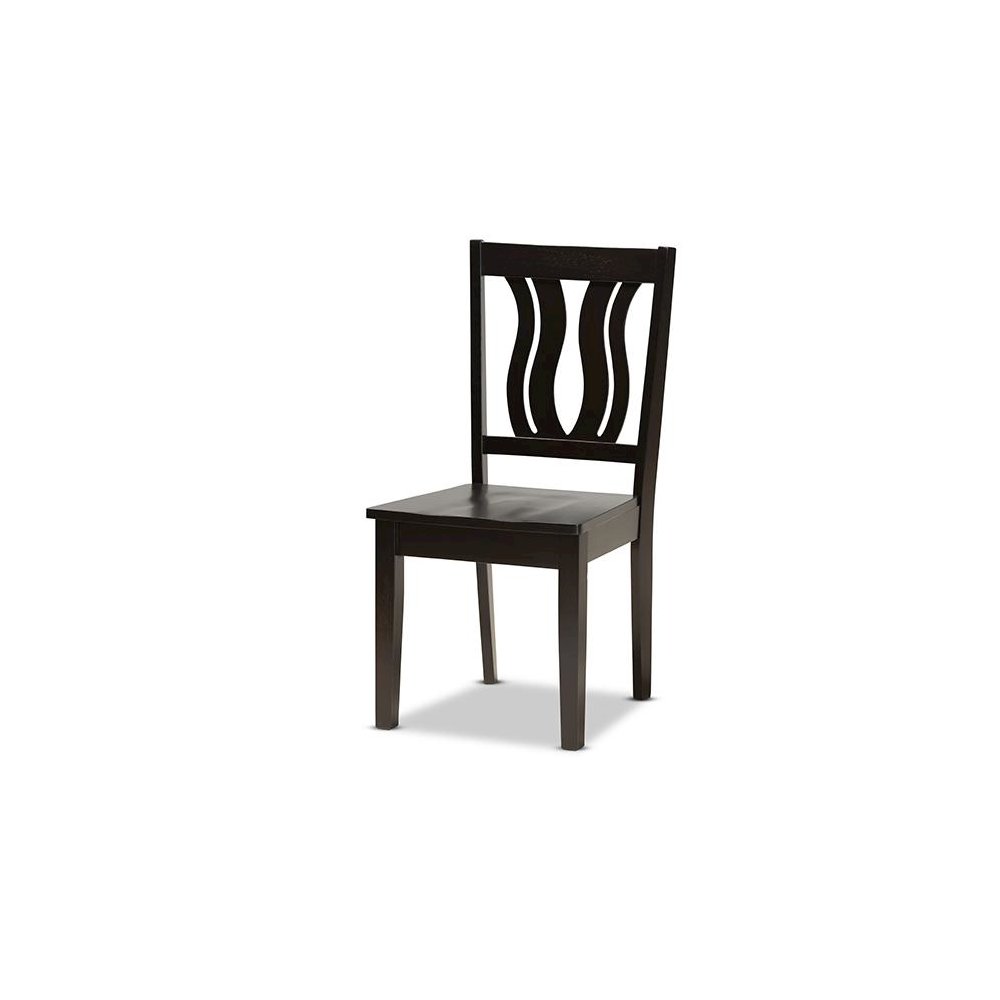 Transitional Dark Brown Finished Wood 7-Piece Dining Set