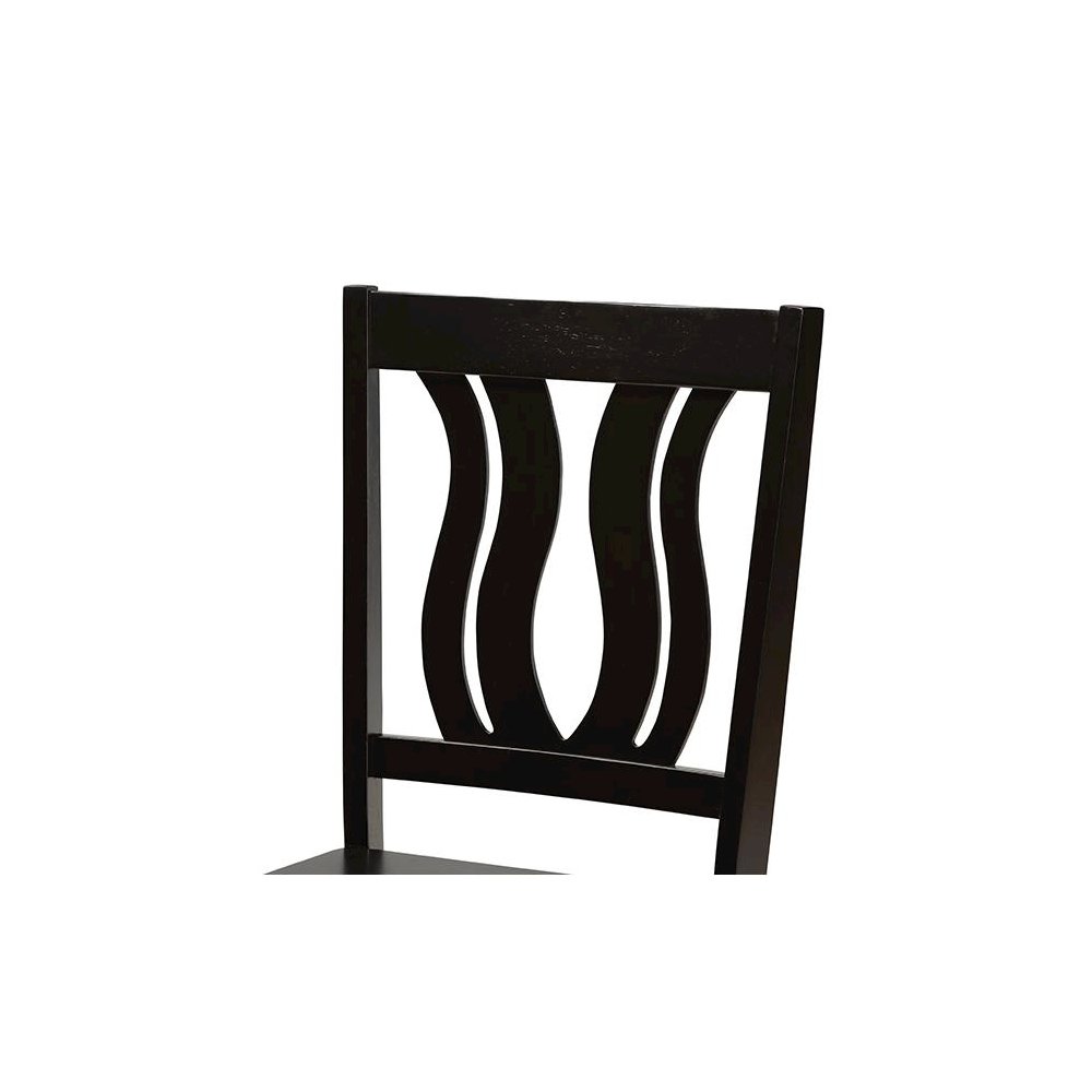 Transitional Dark Brown Finished Wood 7-Piece Dining Set