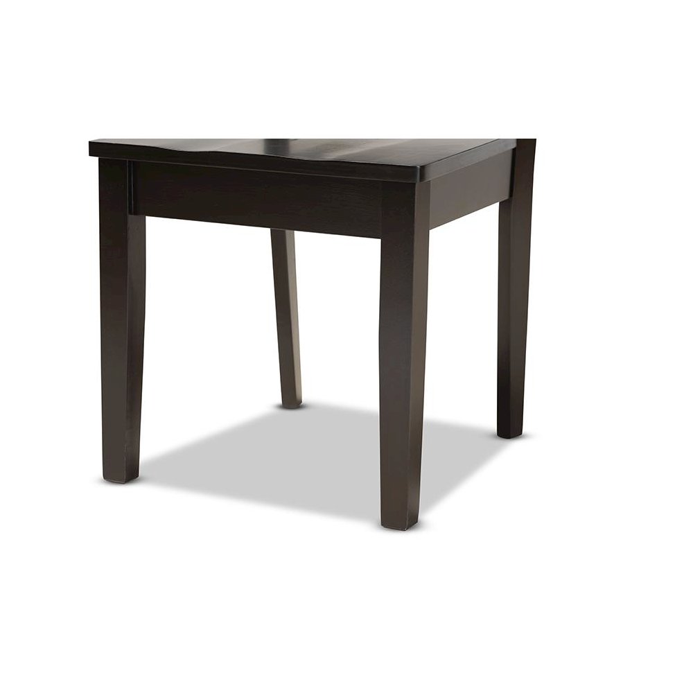 Transitional Dark Brown Finished Wood 7-Piece Dining Set
