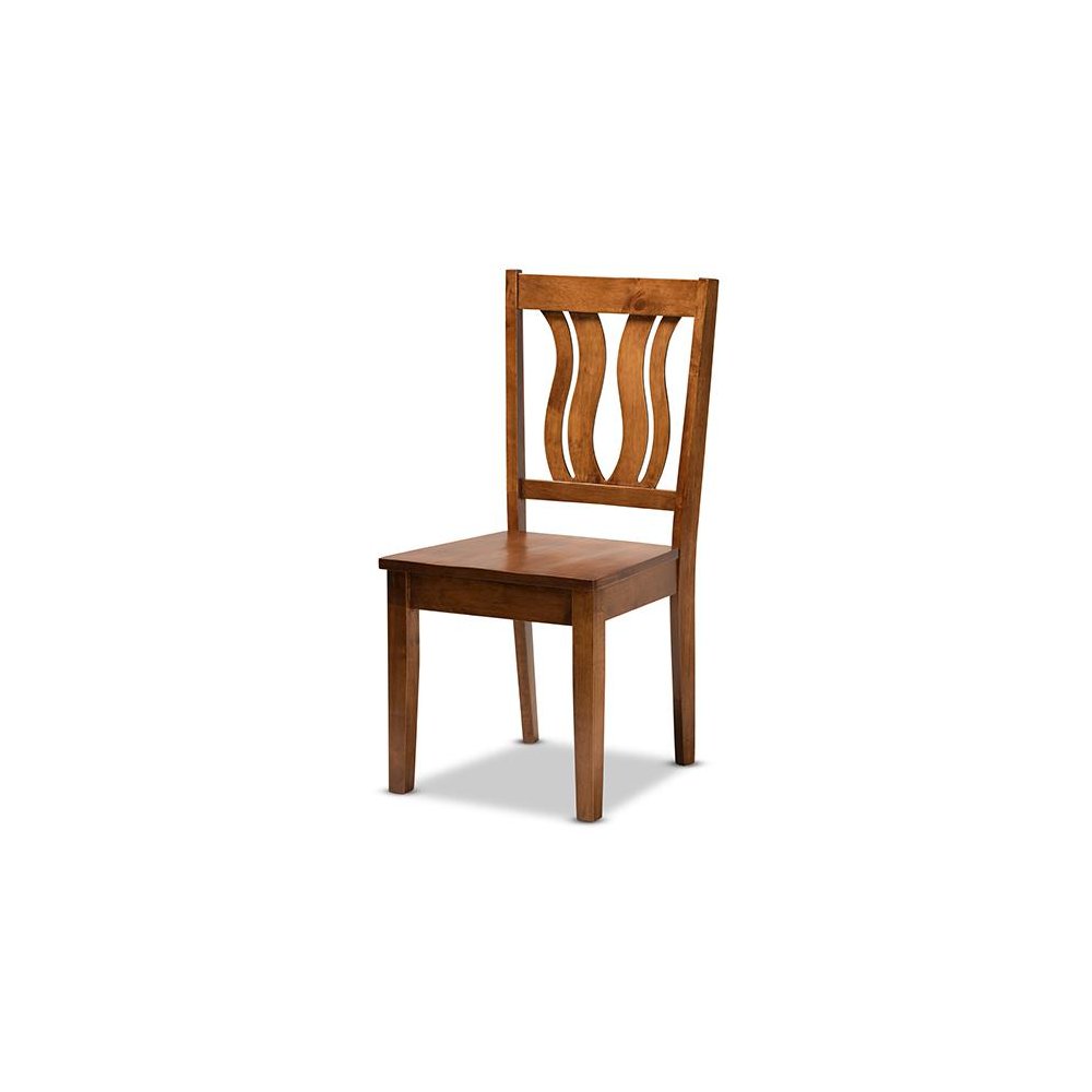 Transitional Walnut Brown Finished Wood 7-Piece Dining Set