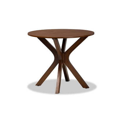 Transitional Walnut Brown Finished Wood 5-Piece Dining Set