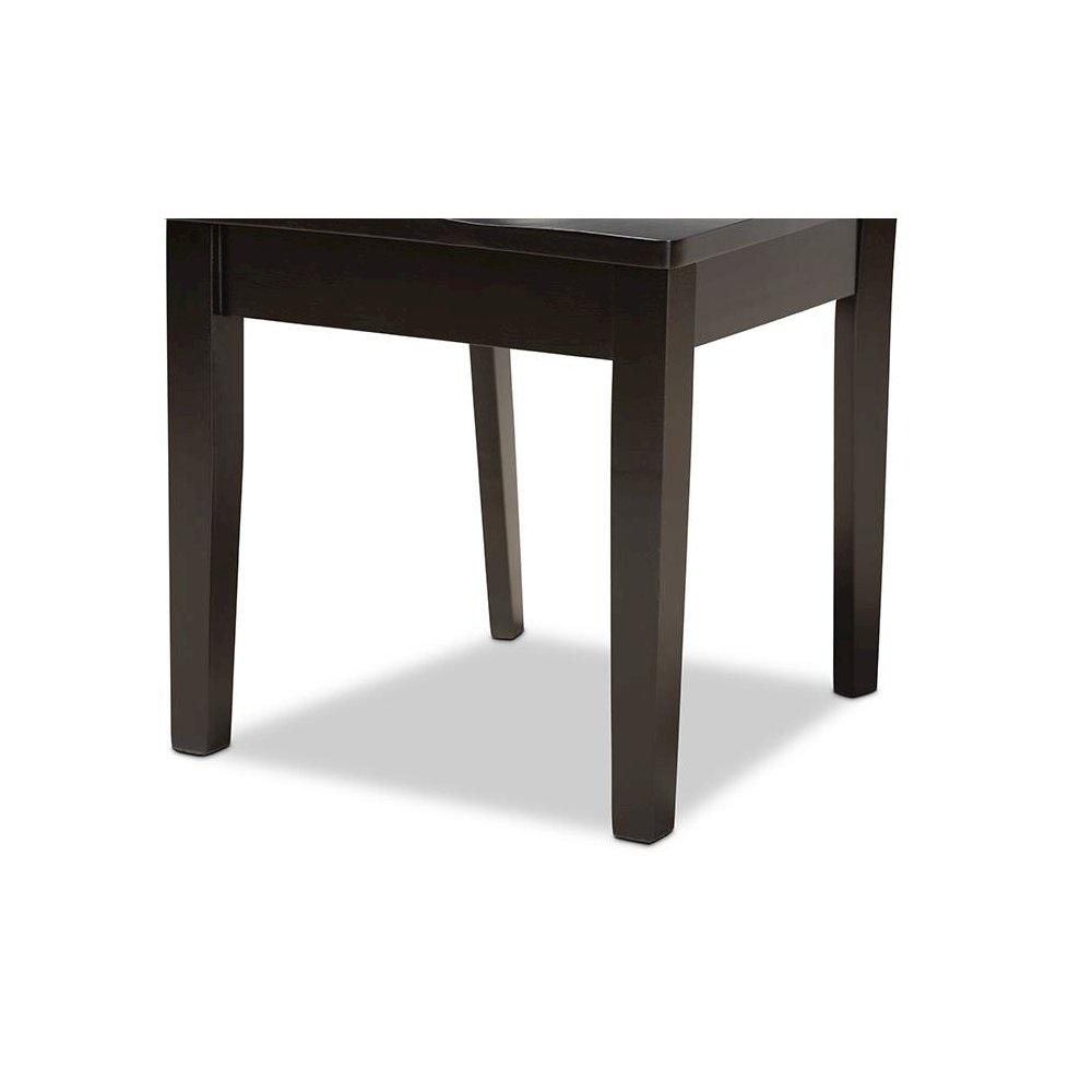 Transitional Dark Brown Finished Wood 5-Piece Dining Set
