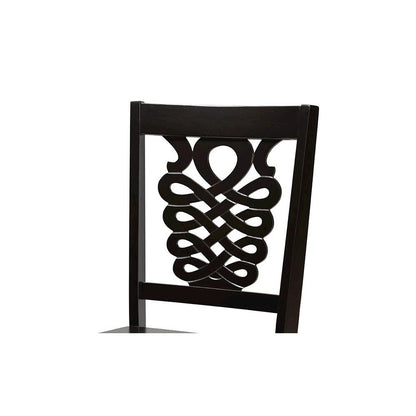 Transitional Dark Brown Finished Wood 5-Piece Dining Set