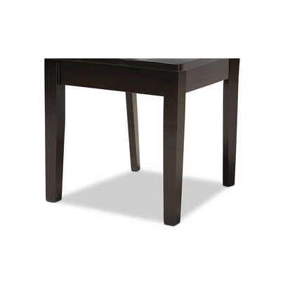 Transitional Dark Brown Finished Wood 5-Piece Dining Set