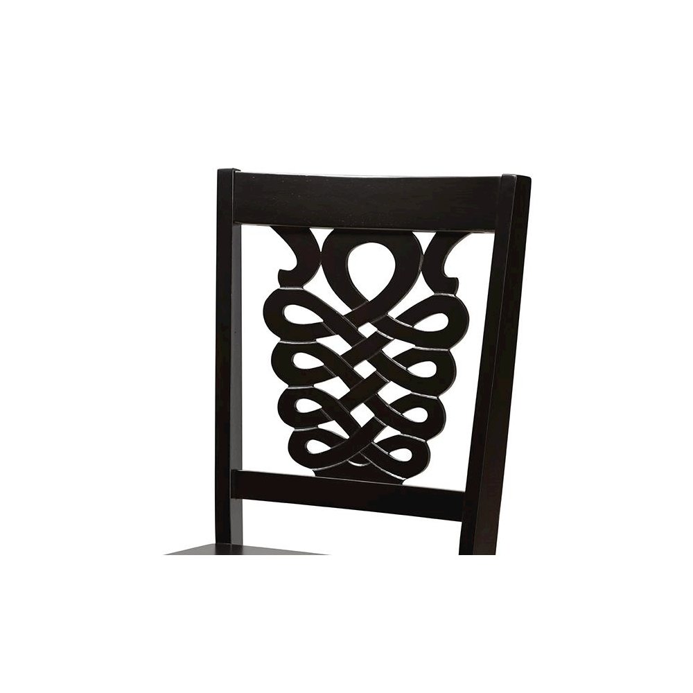 Transitional Dark Brown Finished Wood 2-Piece Dining Chair Set