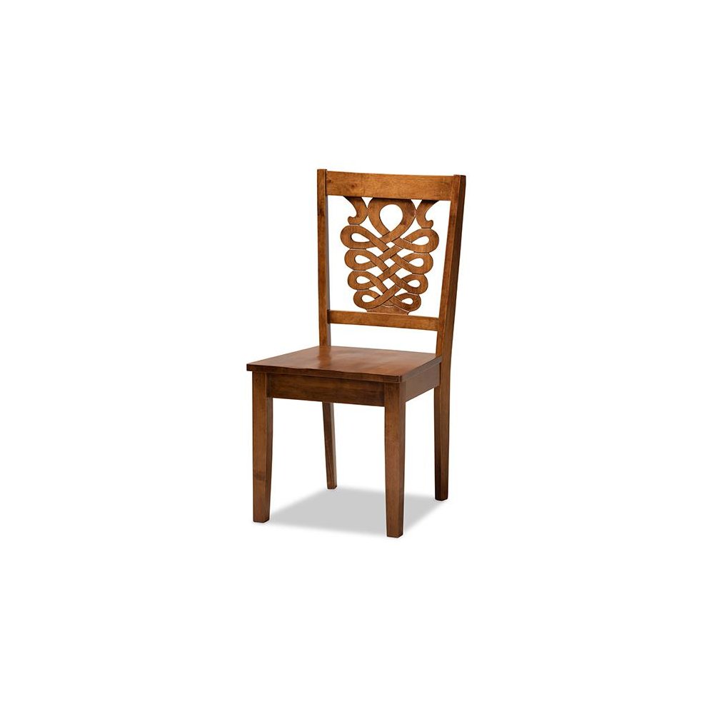 Transitional Walnut Brown Finished Wood 5-Piece Dining Set