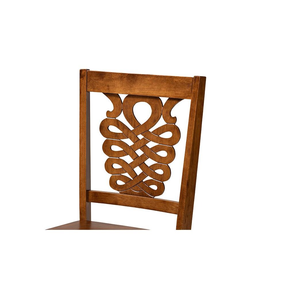 Transitional Walnut Brown Finished Wood 5-Piece Dining Set