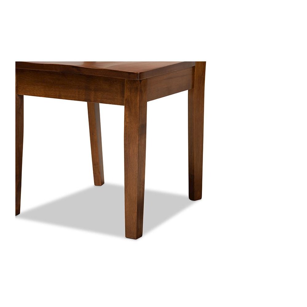 Transitional Walnut Brown Finished Wood 5-Piece Dining Set