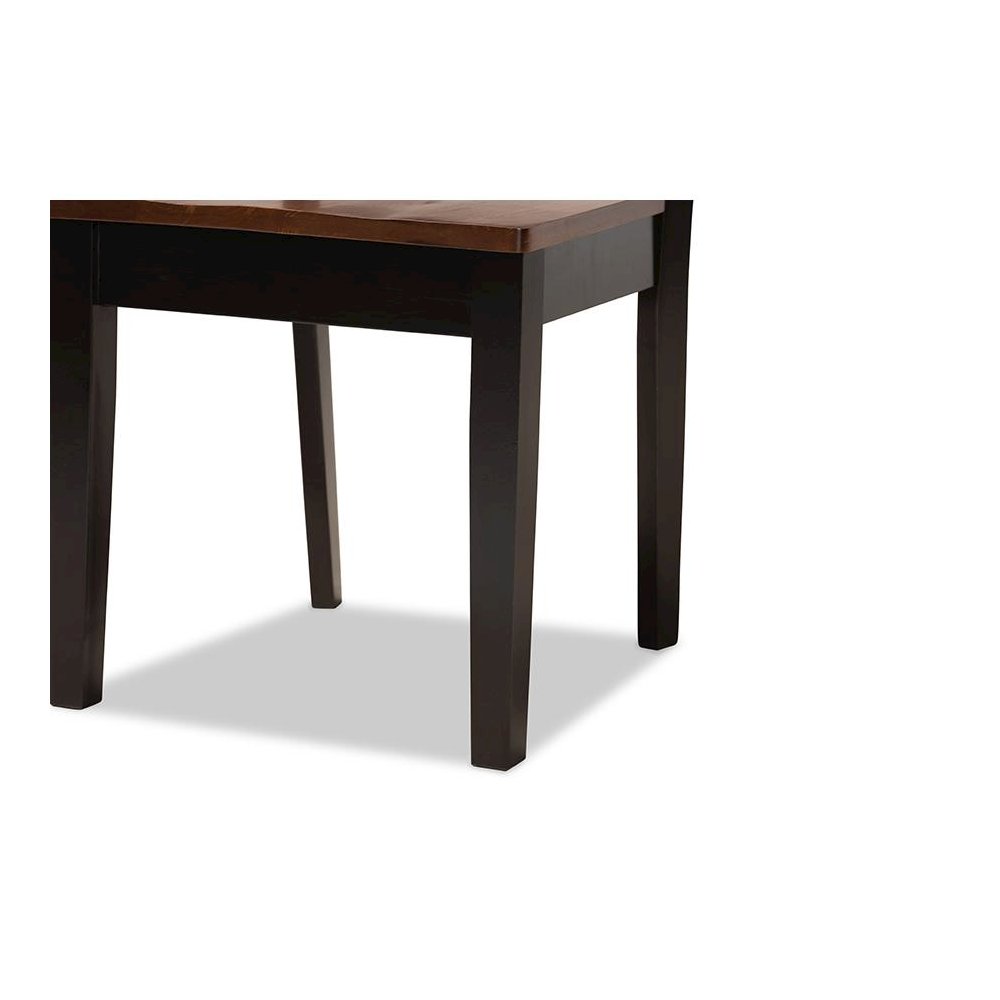 Walnut Brown Finished Wood 5-Piece Dining Set