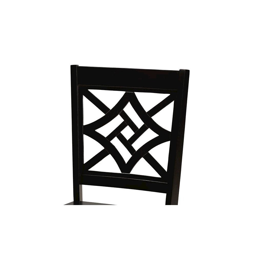Rava Modern and Contemporary Dark Brown Finished Wood 5-Piece Dining Set