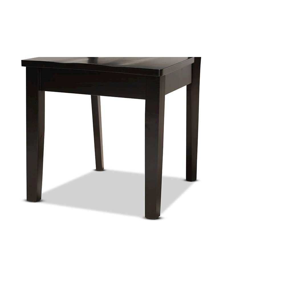 Rava Modern and Contemporary Dark Brown Finished Wood 5-Piece Dining Set