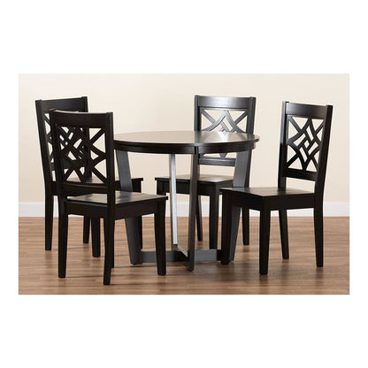 Brava Modern and Contemporary Dark Brown Finished Wood 5-Piece Dining Set