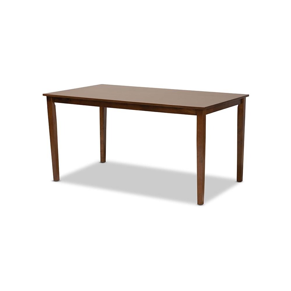 Nicolette Modern and Contemporary Walnut Brown Finished Wood 7-Piece Dining Set